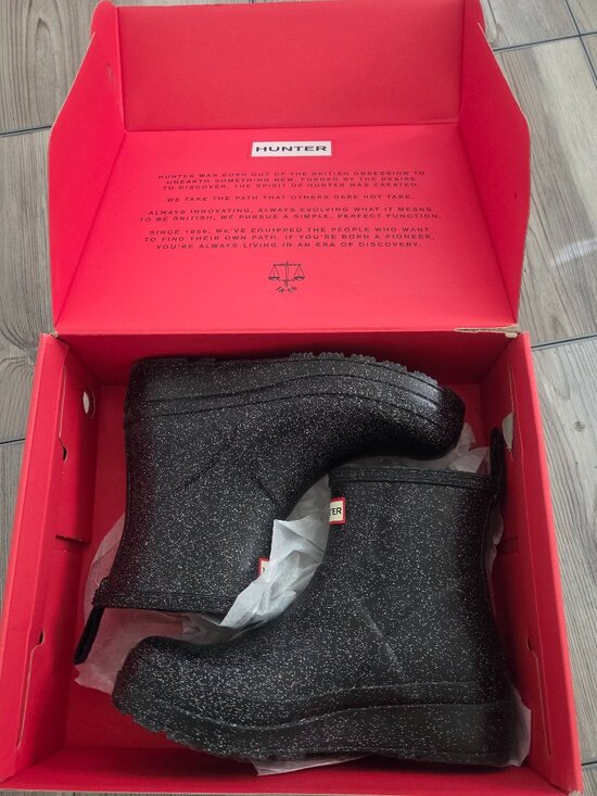 Hunter Rain Booties. Black w Speckles. US07. NEW - Picture 2 of 6